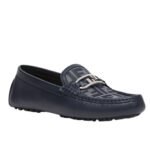 FENDI O LOCK FF JACQUARD AND LEATHER DRIVING SHOES