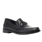 FENDI O LOCK BLACK LEATHER LOAFERS
