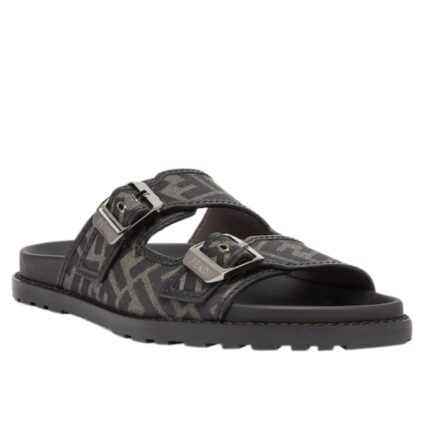 FENDI FEEL FF JACQUARD FABRIC SANDALS