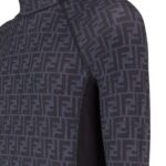 FENDI SWEATER BLUE FF LYCRA TURTLENECK TOP