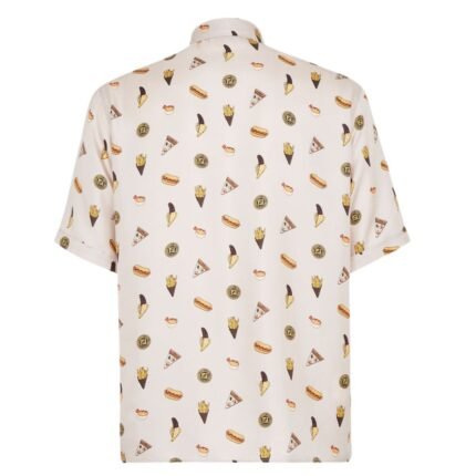 FENDI WHITE SILK FENDILICIOUS SHIRT