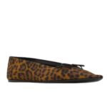 SAINT LAURENT POPPY BALLERINAS IN GROSGRAIN