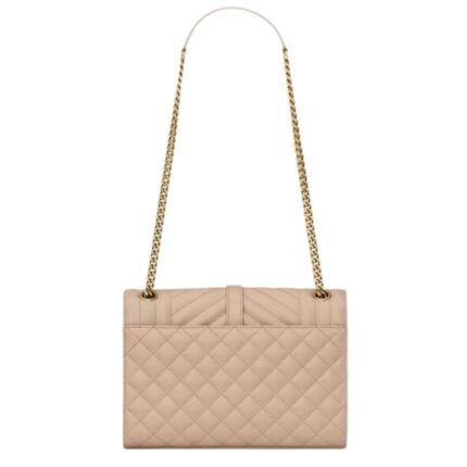SAINT LAURENT ENVELOPE MEDIUM IN QUILTED GRAIN DE POUDRE EMBOSSED LEATHER