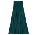 SAINT LAURENT RUFFLED SKIRT IN SILK CREPE MUSLIN