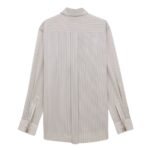 SAINT LAURENT BOYFRIEND SHIRT IN STRIPED SILK SATIN