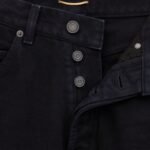 SAINT LAURENT V WAIST LONG BAGGY JEANS IN MICHIGAN BLUE DENIM