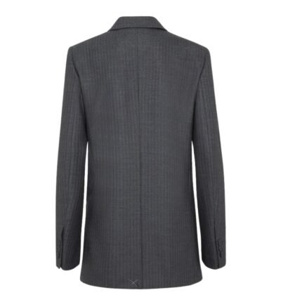 FENDI JACKET GRAY PINSTRIPED WOOL BLAZER