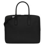 SAINT LAURENT MUSEUM SMALL FLAT BRIEFCASE IN BLACK TEXTURED LEATHER