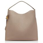 TOM FORD GRAIN LEATHER ALIX LARGE HOBO SILK TAUPE