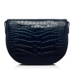 TOM FORD SHINY STAMPED CROCODILE LEATHER WALLIS CROSSBODY BAG NAVY