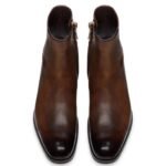 TOM FORD BURNISHED LEATHER EDGAR ZIP BOOT BRONZE
