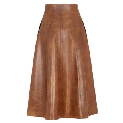 FENDI BROWN LEATHER SKIRT