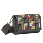 FENDI COMPACT CANVAS BAG WITH MULTICOLOR FF EMBROIDERY