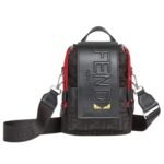 FENDI EYES STRIKE MINI LUNAR NEW YEAR BLACK FF JACQUARD ONE-SHOULDER BACKPACK