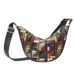 FENDI SMALL MELON CANVAS BAG WITH MULTICOLOR FF EMBROIDERY