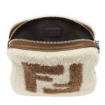 FENDI TOAST WHITE SHEARLING BAG