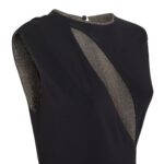 FENDI BLACK JERSEY AND METALLIC YARN DRESS