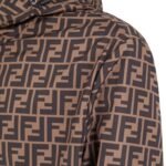 FENDI BLOUSON BROWN NYLON WINDBREAKER