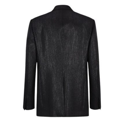 FENDI JACKET BLACK WOOL AND LUREX GABARDINE BLAZER