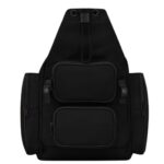 SAINT LAURENT CITY MULTI POCKET BACKPACK IN ECONYL SMOOTH LEATHER AND NYLON