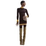 FENDI DARK PURPLE WOOL DRESS