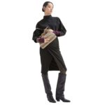 FENDI BLACK PINSTRIPED WOOL DRESS