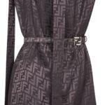 FENDI DARK PURSPLE FF SILK DRES