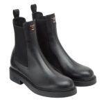 FENDI FILO BLACK LEATHER BIKER BOOTS