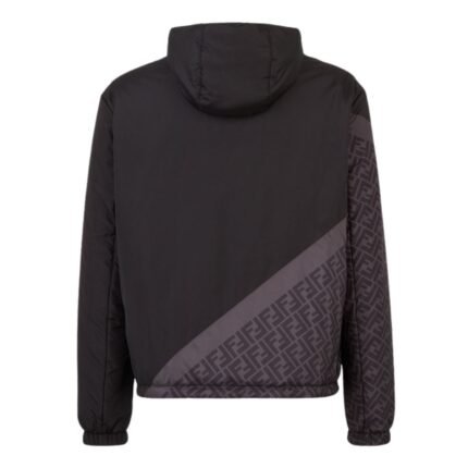 FENDI BLACK NYLON WINDBREAKER JACKET