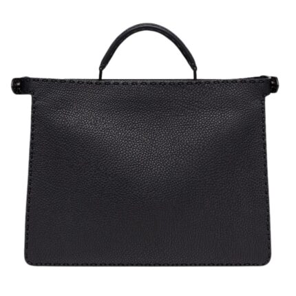 FENDI PEEKABOO ISEEU MEDIUM BLACK SELLERIA BAG WITH 713 HAND-SEWN TOPSTITCHES