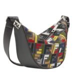 FENDI SMALL MELON CANVAS BAG WITH MULTICOLOR FF EMBROIDERY