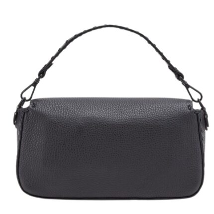 FENDI REGULAR BAGUETTE BLACK SELLERIA BAG WITH 590 HAND-SEWN TOPSTITCHES