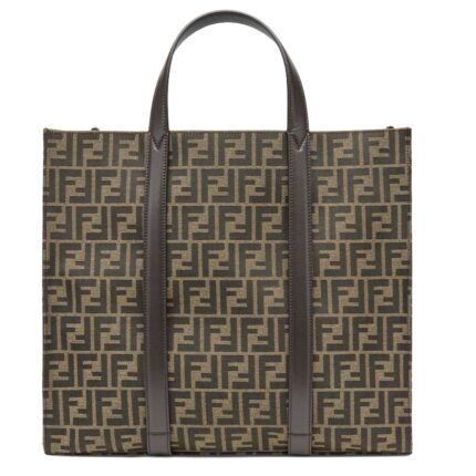 FENDI SHOPPER BLUE FF JACQUARD BAG