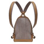 FENDI CHIODO SMALL DIAGONAL BROWN FF CANVAS BACKPACK