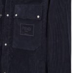 FENDI NAVY BLUE CORDUROY BLOUSON