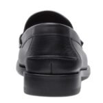 FENDI O LOCK BLACK LEATHER LOAFERS