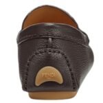 FENDI FF SQUARED BLACK LEATHER DRIVER LOAFERS