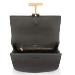 TOM FORD GRAIN LEATHER TARA MEDIUM CROSSBODY GRAPHITE