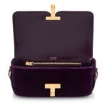 TOM FORD VELVET WALLIS E/W SHOULDER BAG PURPLE