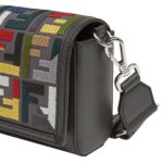 FENDI COMPACT CANVAS BAG WITH MULTICOLOR FF EMBROIDERY