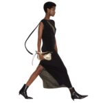 FENDI BLACK JERSEY AND METALLIC YARN DRESS