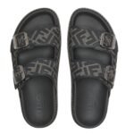 FENDI FEEL FF JACQUARD FABRIC SANDALS