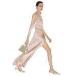 FENDI DRESS BEIGE MICRO CHECK WOOL