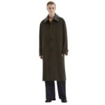 FENDI GREEN MOHAIR AND WOOL COAT