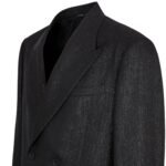 FENDI JACKET BLACK WOOL AND LUREX GABARDINE BLAZER