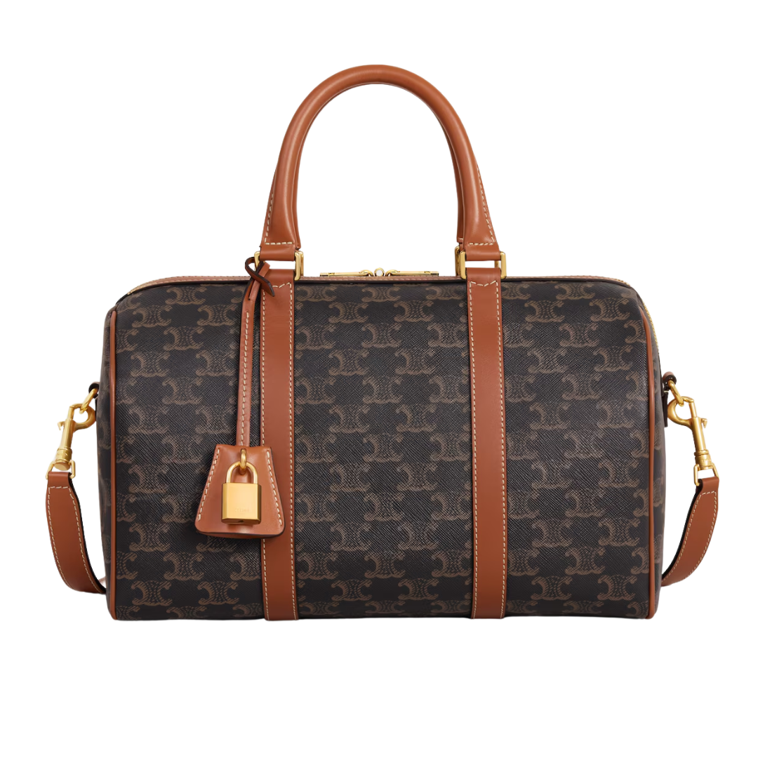 1 CELINE BOSTON IN TRIOMPHE CANVAS AND CALFSKIN