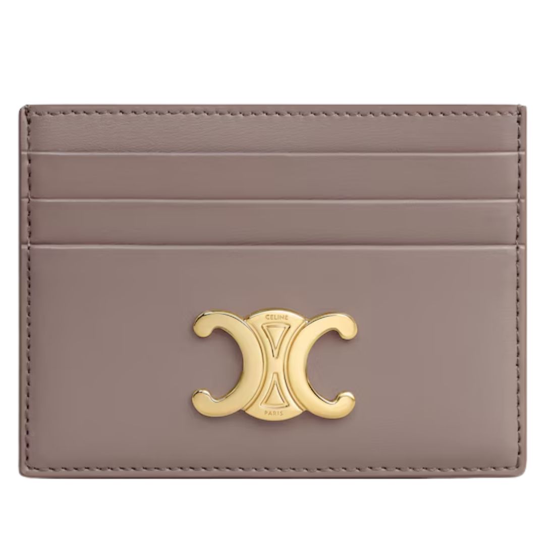1 CELINE CARD HOLDER TRIOMPHE IN SHINY CALFSKIN PEBBLE