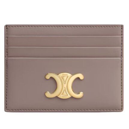 CELINE CARD HOLDER TRIOMPHE IN SHINY CALFSKIN SOFT PEACH