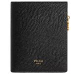 CELINE COMPACT WALLET TRIOMPHE CHARMS IN GRAINED CALFSKIN RICE
