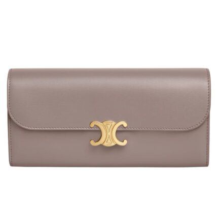 CELINE LARGE WALLET TRIOMPHE IN SHINY CALFSKIN BLACK